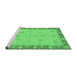 Sideview of Machine Washable Oriental Emerald Green Traditional Area Rugs, wshabs3614emgrn