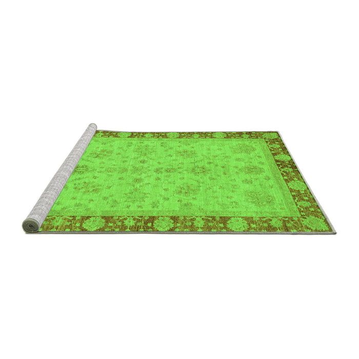 Sideview of Machine Washable Oriental Green Traditional Area Rugs, wshabs3614grn
