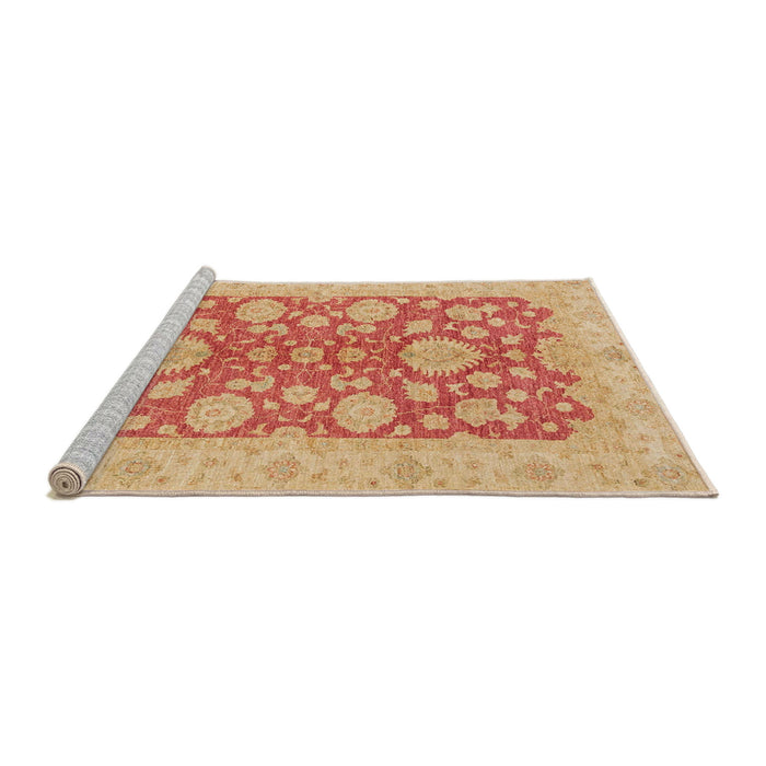 Sideview of Machine Washable Abstract Bright Orange Rug, wshabs3615