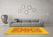 Machine Washable Abstract Yellow Modern Rug in a Living Room, wshabs3615yw