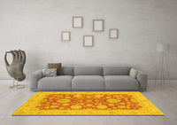 Machine Washable Abstract Yellow Modern Rug, wshabs3615yw