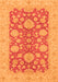 Machine Washable Abstract Orange Modern Area Rugs, wshabs3615org