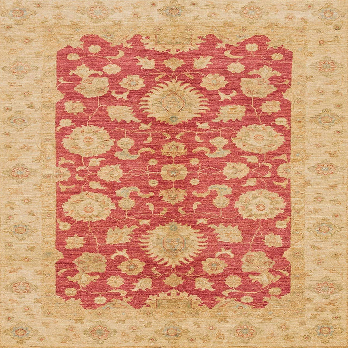Square Machine Washable Abstract Bright Orange Rug, wshabs3615