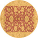 Round Abstract Brown Modern Rug, abs3615brn