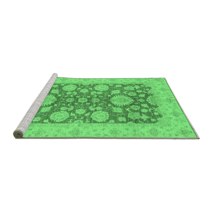 Sideview of Machine Washable Abstract Emerald Green Modern Area Rugs, wshabs3615emgrn