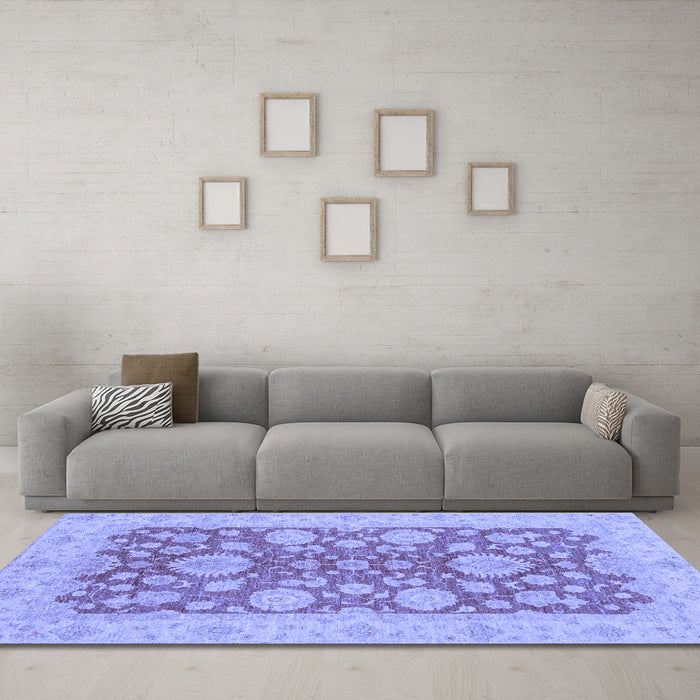 Machine Washable Abstract Blue Modern Rug in a Living Room, wshabs3615blu