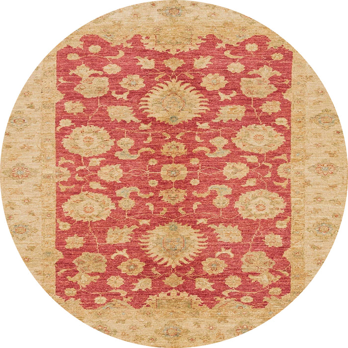 Round Machine Washable Abstract Bright Orange Rug, wshabs3615
