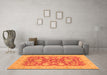 Machine Washable Abstract Orange Modern Area Rugs in a Living Room, wshabs3615org