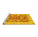 Sideview of Machine Washable Abstract Yellow Modern Rug, wshabs3615yw