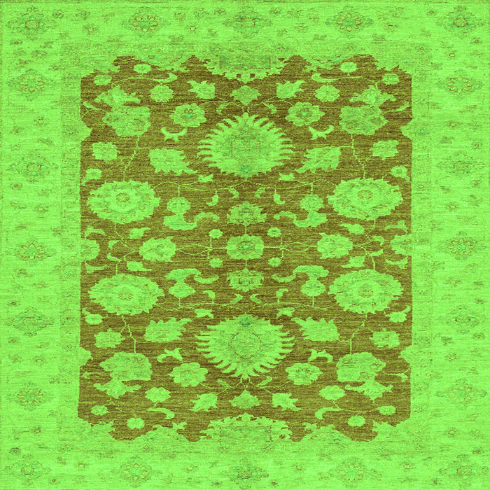 Square Abstract Green Modern Rug, abs3615grn