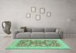 Machine Washable Abstract Turquoise Modern Area Rugs in a Living Room,, wshabs3615turq