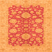 Square Machine Washable Abstract Orange Modern Area Rugs, wshabs3615org