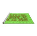 Sideview of Machine Washable Abstract Green Modern Area Rugs, wshabs3615grn