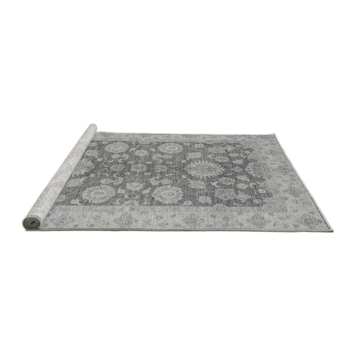 Sideview of Machine Washable Abstract Gray Modern Rug, wshabs3615gry