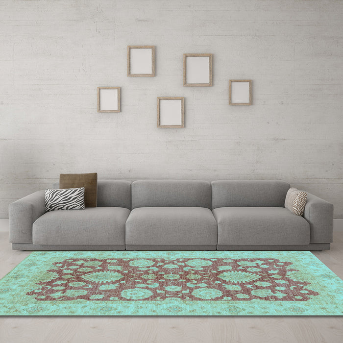 Machine Washable Abstract Light Blue Modern Rug in a Living Room, wshabs3615lblu