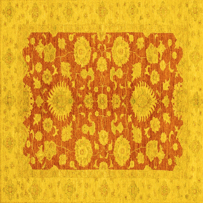 Square Machine Washable Abstract Yellow Modern Rug, wshabs3615yw