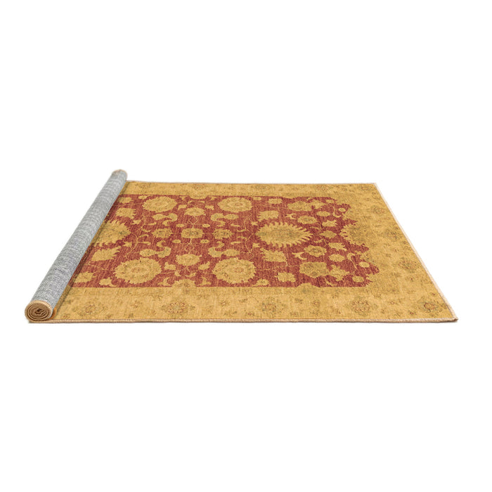 Sideview of Machine Washable Abstract Brown Modern Rug, wshabs3615brn