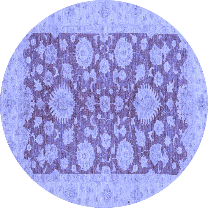 Round Machine Washable Abstract Blue Modern Rug, wshabs3615blu