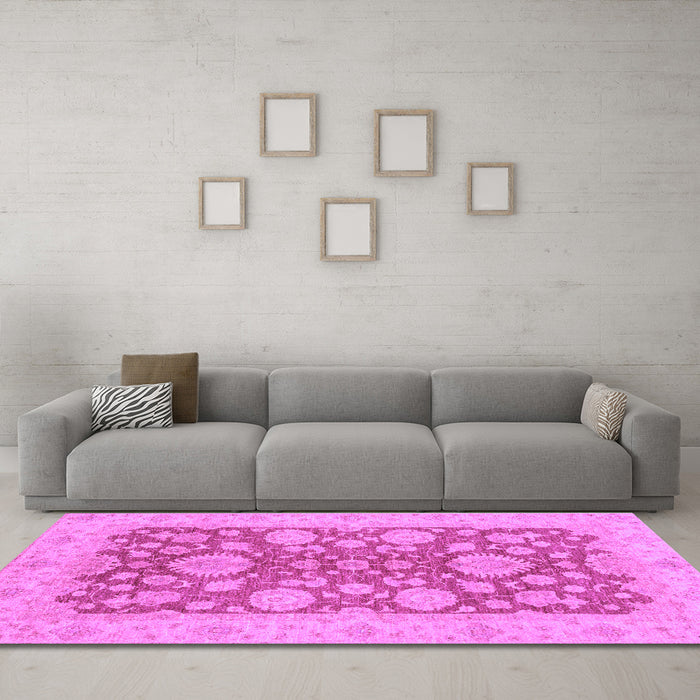 Machine Washable Abstract Purple Modern Area Rugs in a Living Room, wshabs3615pur