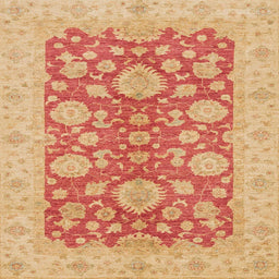 Square Abstract Bright Orange Modern Rug, abs3615