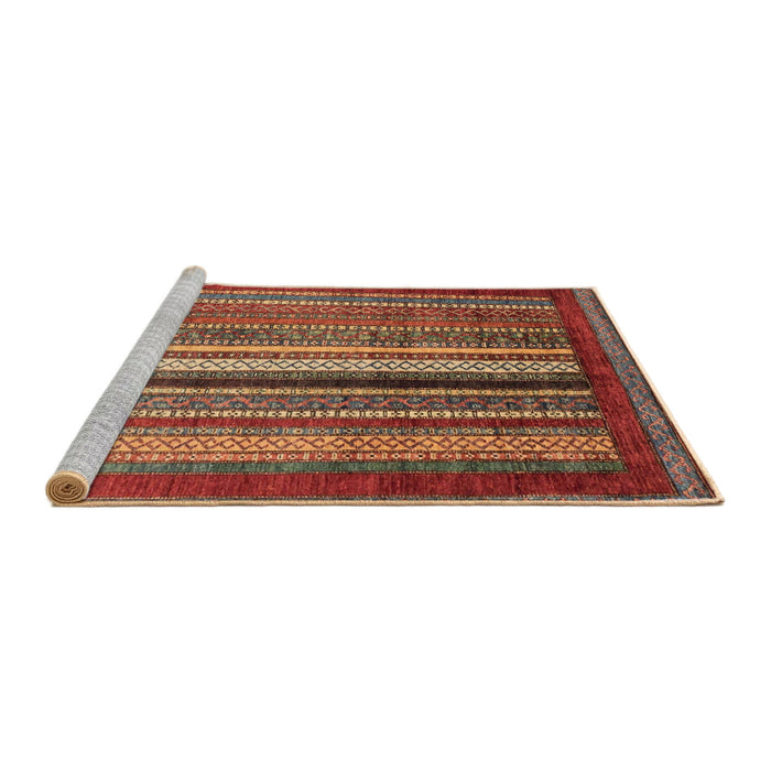Sideview of Machine Washable Abstract Orange Brown Rug, wshabs3616