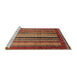 Sideview of Machine Washable Abstract Orange Brown Rug, wshabs3616