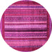 Round Abstract Pink Modern Rug, abs3616pnk