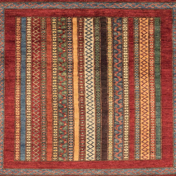 Square Abstract Orange Brown Modern Rug, abs3616