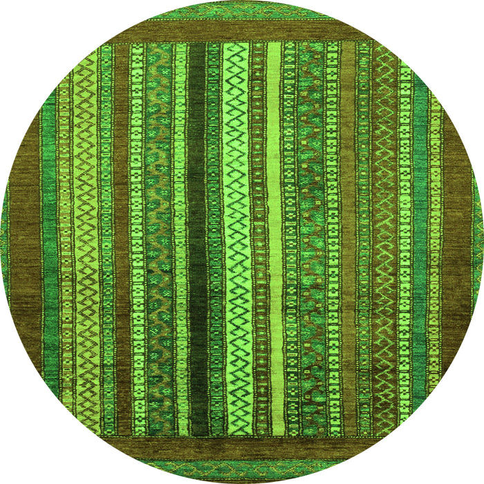 Round Abstract Green Modern Rug, abs3616grn