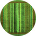 Round Abstract Green Modern Rug, abs3616grn