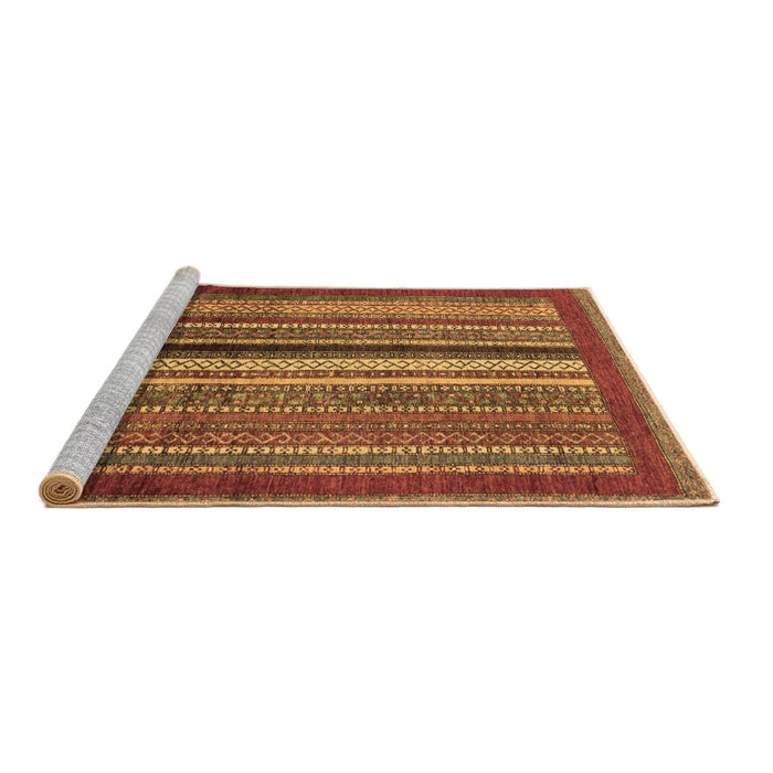 Sideview of Machine Washable Abstract Brown Modern Rug, wshabs3616brn