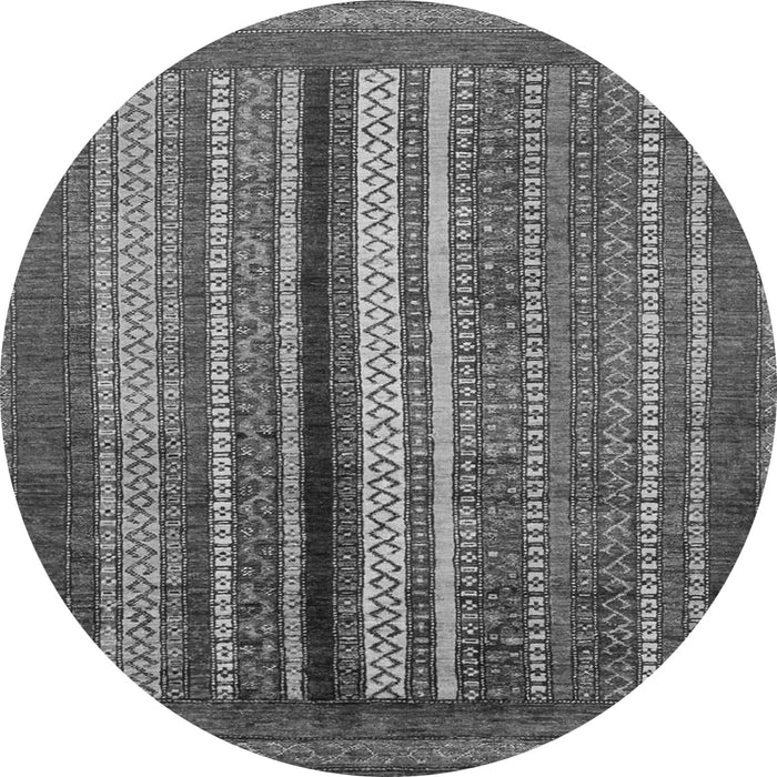 Round Machine Washable Abstract Gray Modern Rug, wshabs3616gry