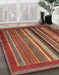 Abstract Orange Brown Modern Rug in Family Room, abs3616