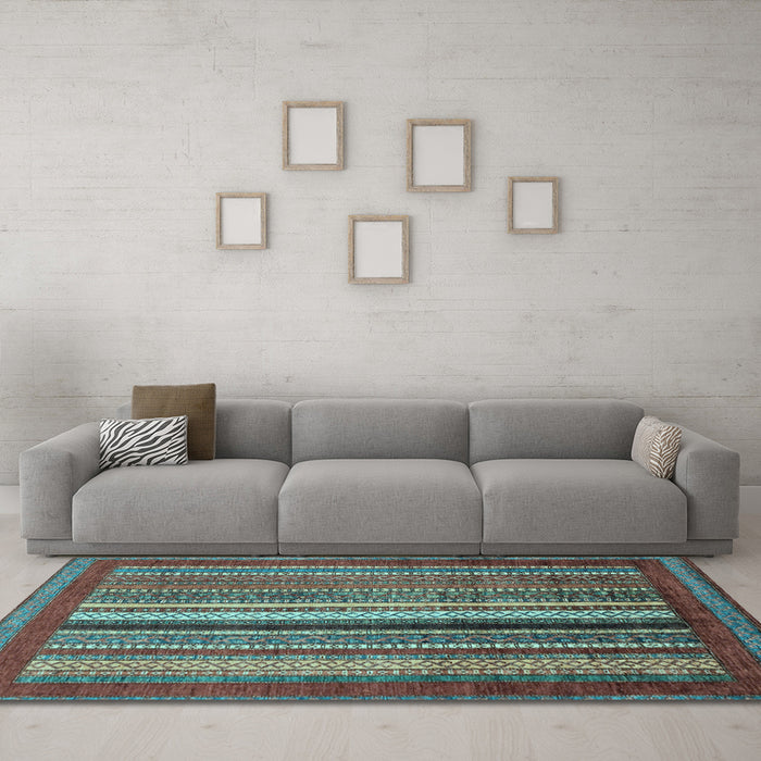 Machine Washable Abstract Light Blue Modern Rug in a Living Room, wshabs3616lblu