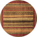 Round Abstract Brown Modern Rug, abs3616brn