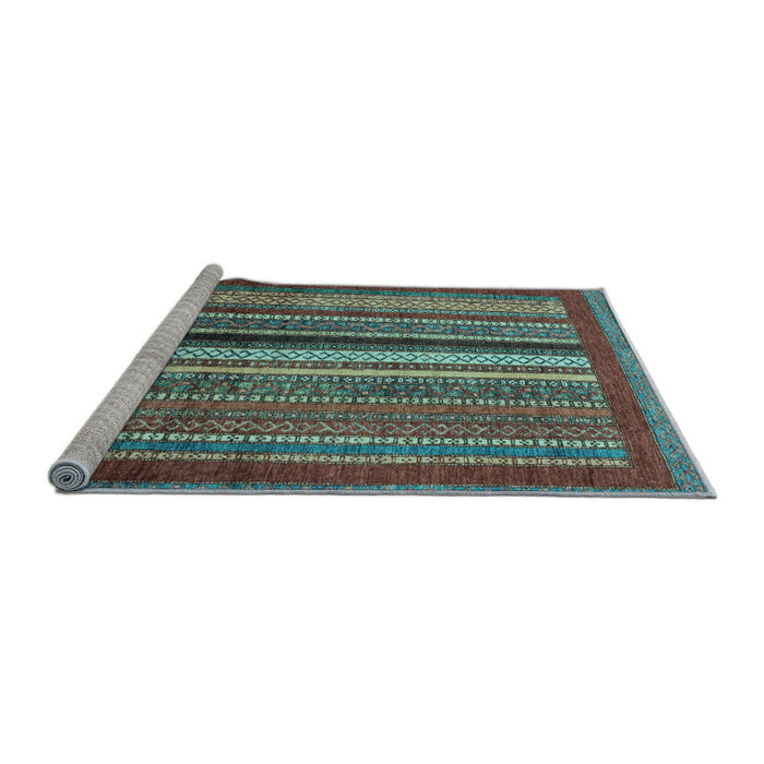 Sideview of Machine Washable Abstract Light Blue Modern Rug, wshabs3616lblu