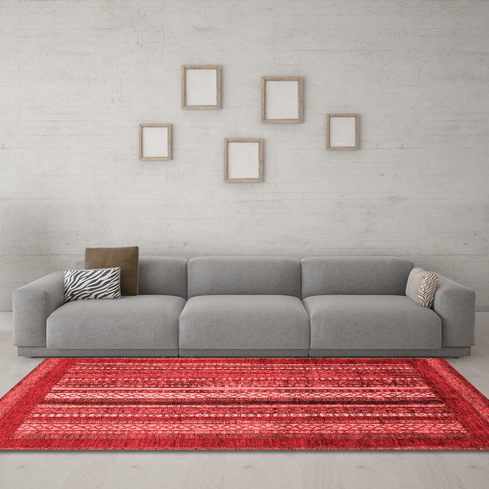 Modern Red Washable Rugs