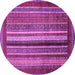 Round Machine Washable Abstract Purple Modern Area Rugs, wshabs3616pur