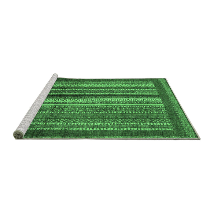 Sideview of Machine Washable Abstract Emerald Green Modern Area Rugs, wshabs3616emgrn