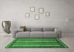 Machine Washable Abstract Emerald Green Modern Area Rugs in a Living Room,, wshabs3616emgrn