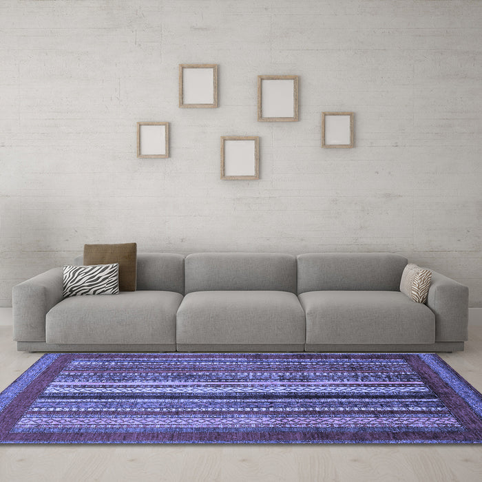 Machine Washable Abstract Blue Modern Rug in a Living Room, wshabs3616blu