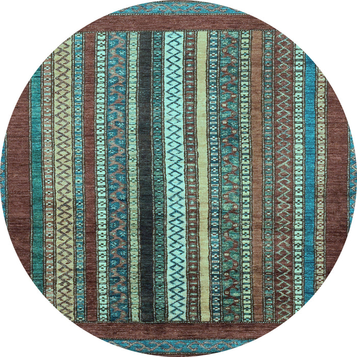 Round Abstract Light Blue Modern Rug, abs3616lblu