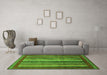 Machine Washable Abstract Green Modern Area Rugs in a Living Room,, wshabs3616grn