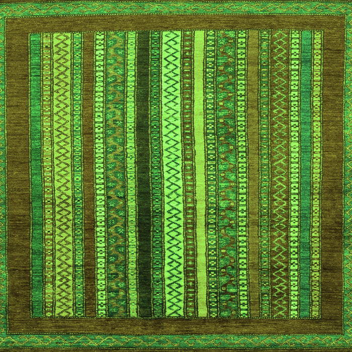 Square Abstract Green Modern Rug, abs3616grn