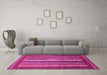 Machine Washable Abstract Pink Modern Rug in a Living Room, wshabs3616pnk