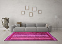 Machine Washable Abstract Pink Modern Rug, wshabs3616pnk