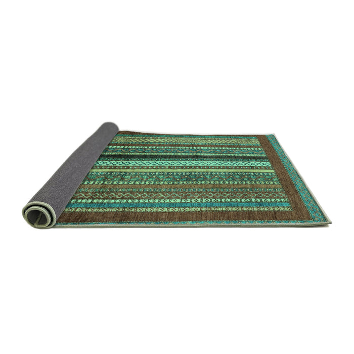 Sideview of Abstract Turquoise Modern Rug, abs3616turq