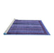 Sideview of Machine Washable Abstract Blue Modern Rug, wshabs3616blu