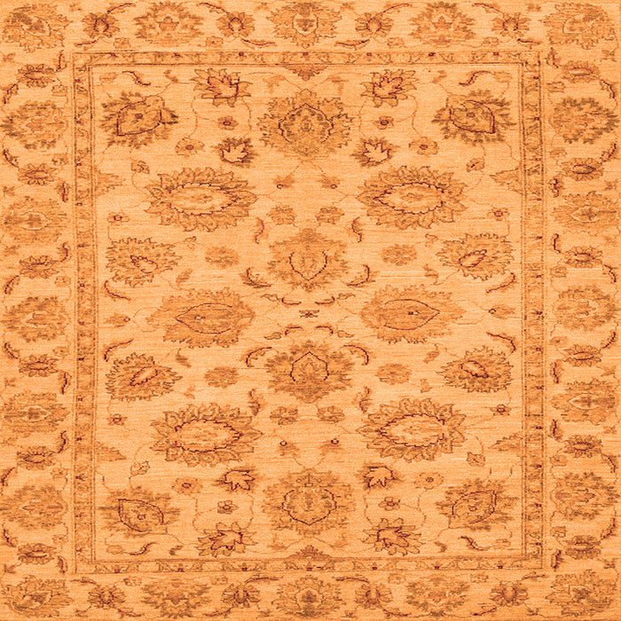 Square Oriental Orange Traditional Rug, abs3617org