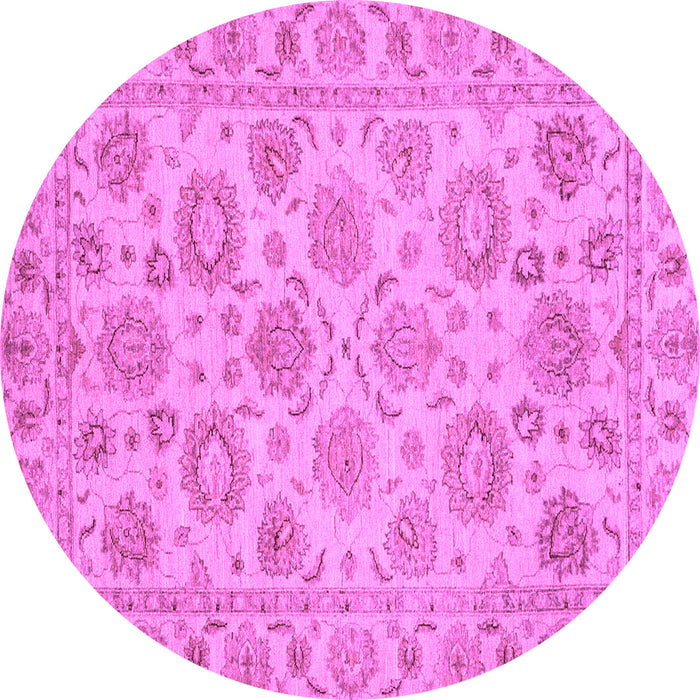 Round Oriental Purple Traditional Rug, abs3617pur